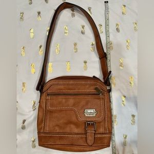 BOC Born Concepts Purse Faux Leather Crossbody Handbag Shoulder Bag Congac Brown